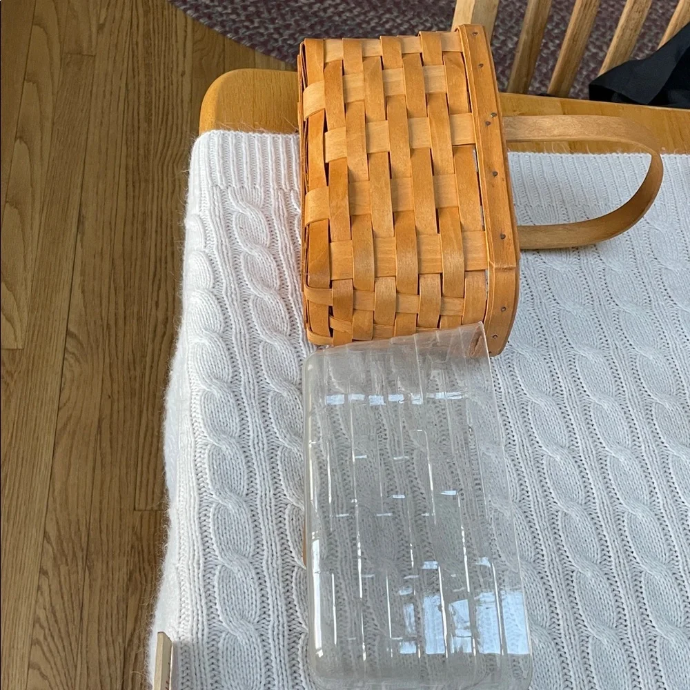 Longaberger Classic Candle Basket with plastic liner 1999 signed SKH.
